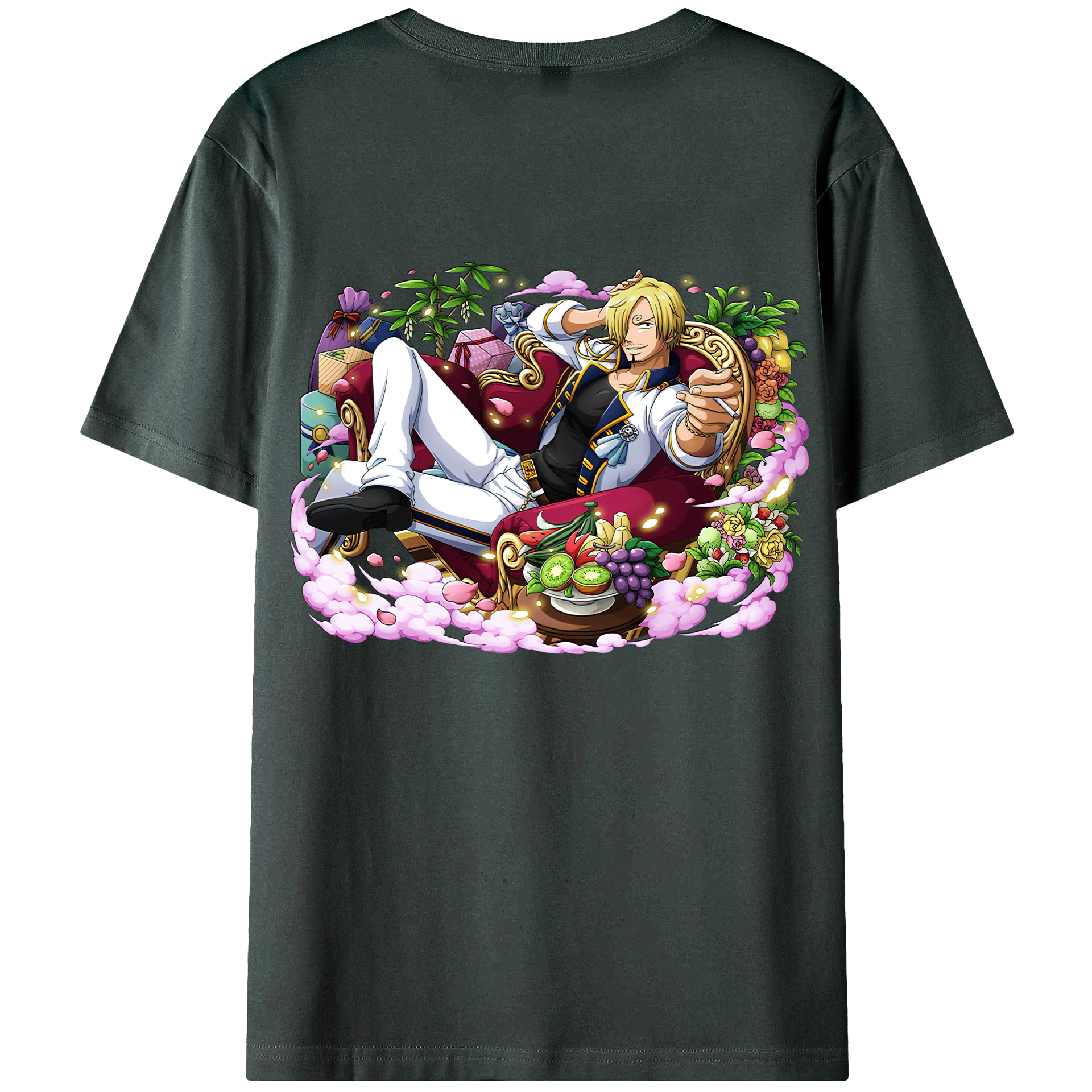 （画像用） ワンピース サンジ ONE PIECE Sanji 綿100％ メンズ半袖Tシャツ（バックプリント） 通気性